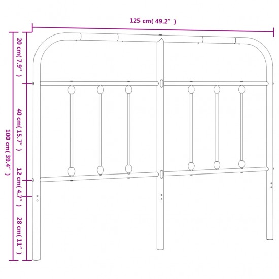 Metalinis galvūgalis, baltos spalvos, 120cm