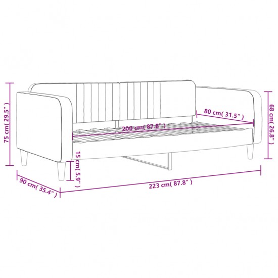 Sofa, geltonos spalvos, 80x200cm, aksomas