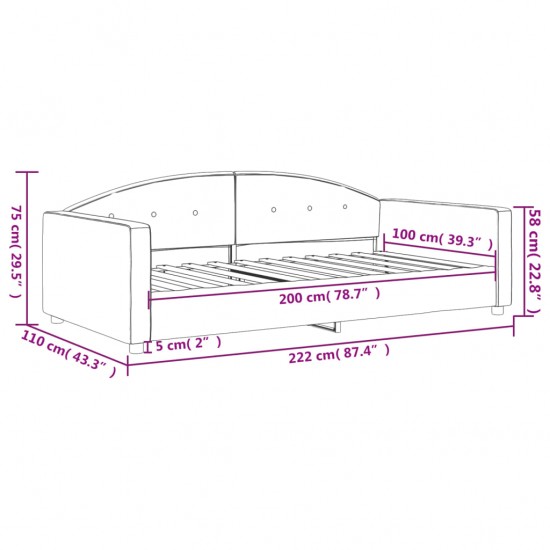 Sofa, šviesiai pilkos spalvos, 100x200cm, aksomas