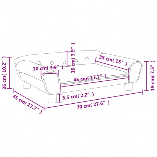 Vaikiška sofa, šviesiai pilkos spalvos, 70x45x26cm, aksomas