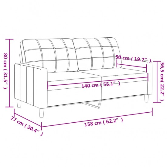 Dvivietė sofa, rudos spalvos, 140cm, audinys