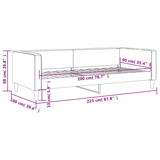 Sofa, kreminės spalvos, 90x200cm, audinys