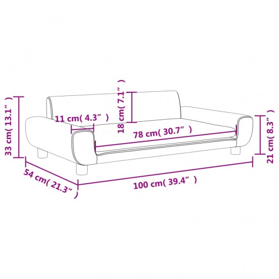 Vaikiška sofa, kreminės spalvos, 100x54x33cm, aksomas