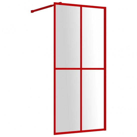Dušo sienelė su skaidriu ESG stiklu, raudonos spalvos, 90x195cm