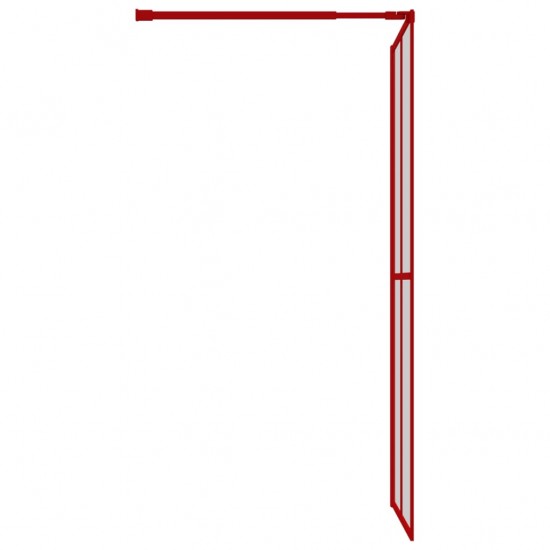 Dušo sienelė su skaidriu ESG stiklu, raudona, 100x195cm