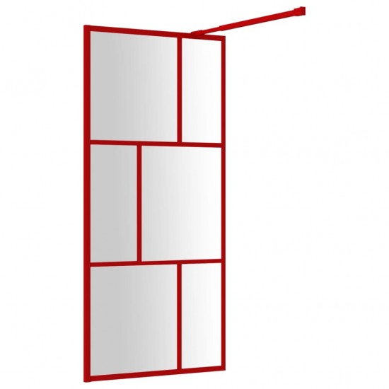 Dušo sienelė su skaidriu raudonu ESG stiklu, 80x195cm