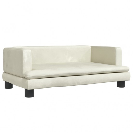Vaikiška sofa, kreminės spalvos, 80x45x30cm, aksomas