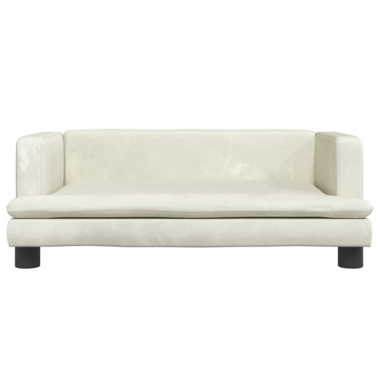 Vaikiška sofa, kreminės spalvos, 80x45x30cm, aksomas