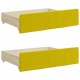 Stalčiai po lova, 2vnt., geltoni, apdirbta mediena ir aksomas