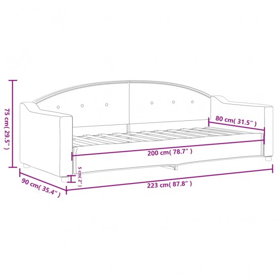 Sofa, taupe spalvos, 80x200cm, audinys