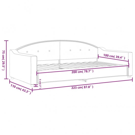 Sofa, šviesiai pilkos spalvos, 100x200cm, audinys