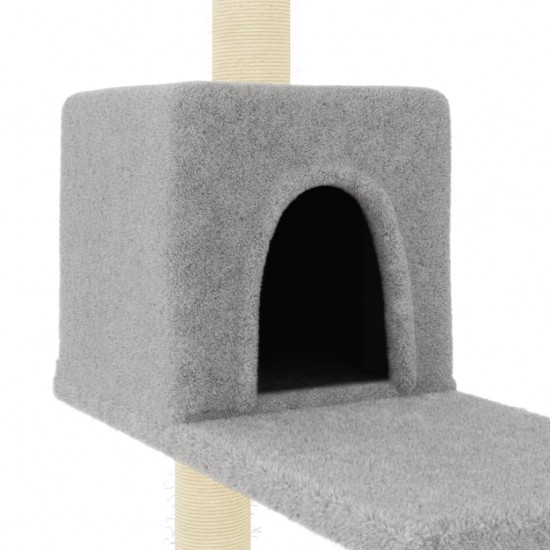 Draskyklė katėms su stovais iš sizalio, šviesiai pilka, 95cm