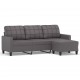 Trivietė sofa su pakoja, pilkos spalvos, 180cm, dirbtinė oda