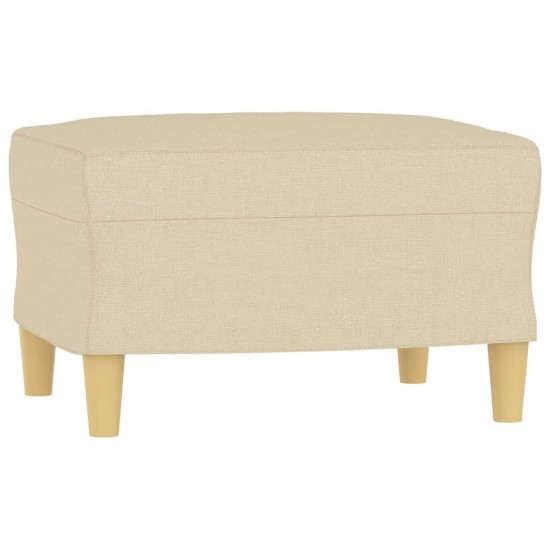 Trivietė sofa su pakoja, kreminės spalvos, 180cm, audinys