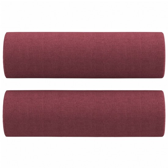 Dvivietė sofa su pagalvėlėmis, raudonojo vyno, 120cm, audinys