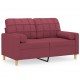 Dvivietė sofa su pagalvėlėmis, raudonojo vyno, 120cm, audinys