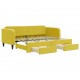 Ištraukiama lova su stalčiais, geltona, 90x200cm, aksomas