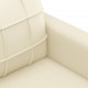 Sofos komplektas su pagalvėmis, 4 dalių, kreminis, dirbtinė oda