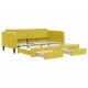 Ištraukiama lova su stalčiais, geltona, 100x200cm, aksomas