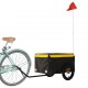 Krovininė dviračio priekaba, juoda ir geltona, 30kg, geležis