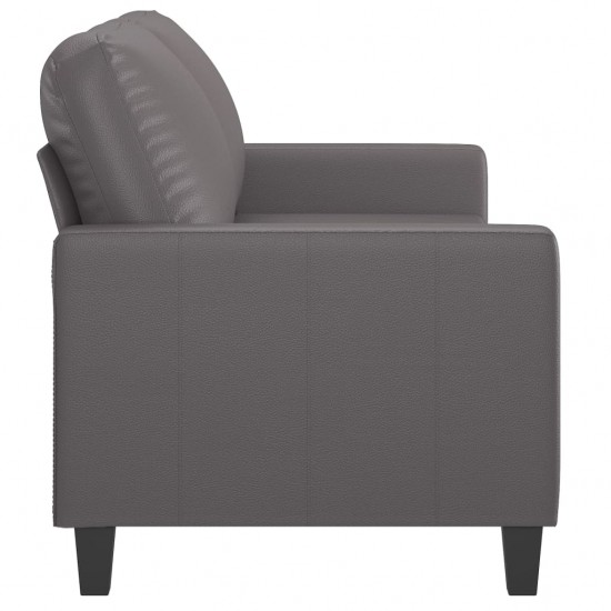 Dvivietė sofa, pilkos spalvos, 140cm, dirbtinė oda