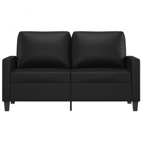 Dvivietė sofa, juodos spalvos, 120cm, dirbtinė oda