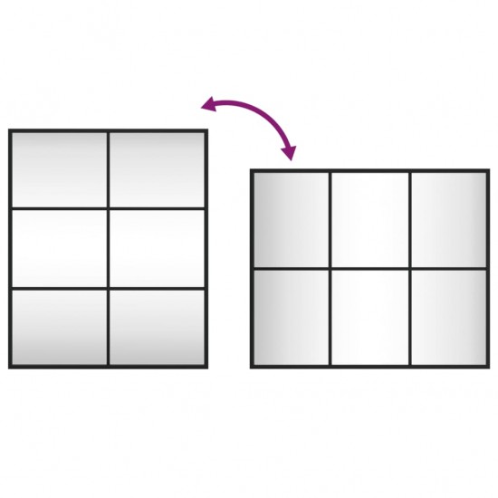 Sieninis veidrodis, juodas, 50x60cm, geležis, stačiakampis