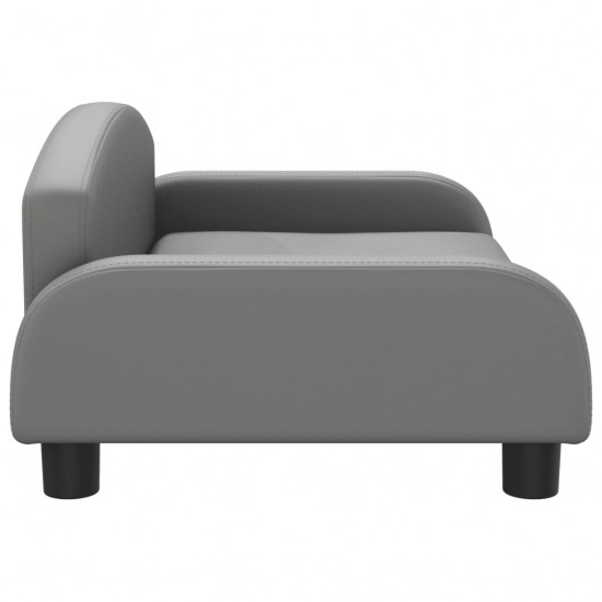 Vaikiška sofa, pilkos spalvos, 70x45x30cm, dirbtinė oda