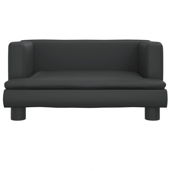 Vaikiška sofa, juodos spalvos, 60x40x30cm, dirbtinė oda