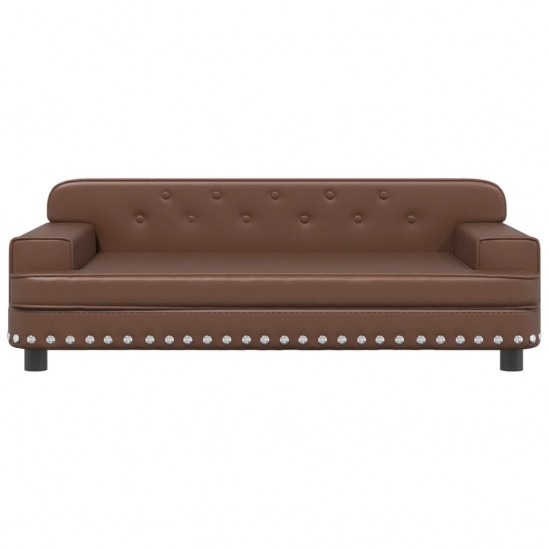 Vaikiška sofa, rudos spalvos, 90x53x30cm, dirbtinė oda