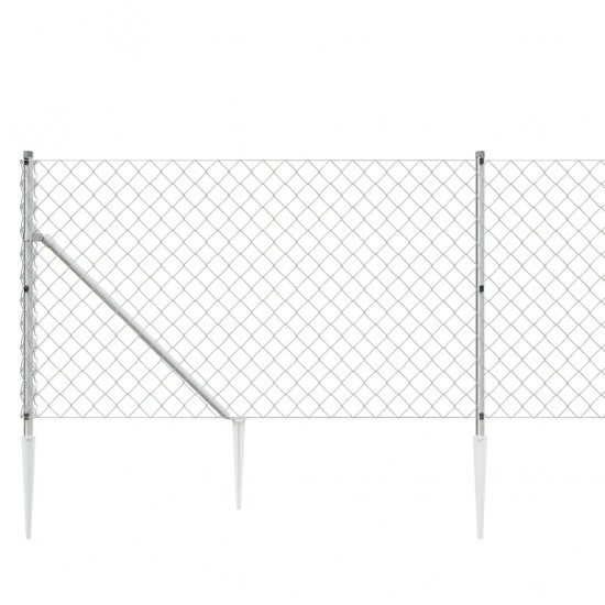 Tinklinė tvora su smaigais, sidabrinės spalvos, 1x25m