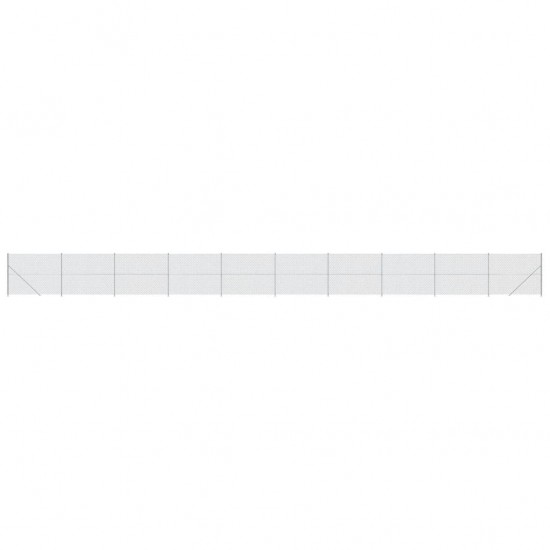 Tinklinė tvora su flanšais, sidabrinės spalvos, 1,6x25m