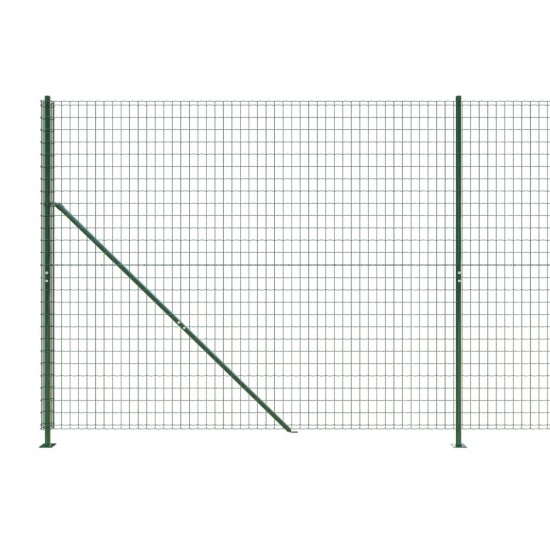 Vielinė tinklinė tvora su flanšais, žalios spalvos, 1,8x25 m