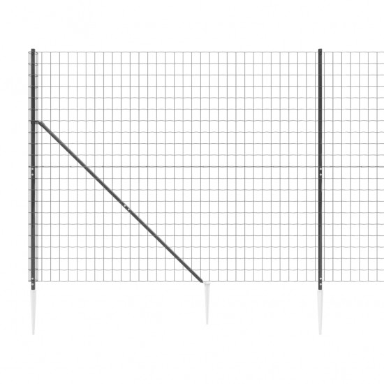 Vielinė tinklinė tvora su smaigais, antracito spalvos, 2x25m