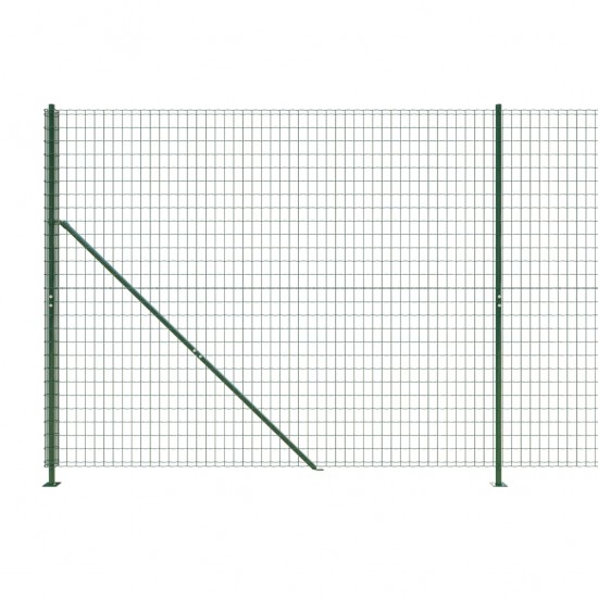 Vielinė tinklinė tvora su flanšais, žalios spalvos, 1,4x25 m