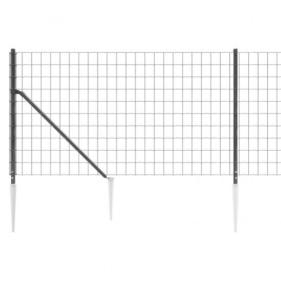 Vielinė tinklinė tvora su smaigais, antracito spalvos, 1,1x25m