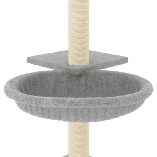 Draskyklė katėms su stovais iš sizalio, šviesiai pilka, 72cm