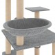Draskyklė katėms su stovais iš sizalio, šviesiai pilka, 141cm