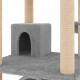 Draskyklė katėms su stovais iš sizalio, šviesiai pilka, 141cm