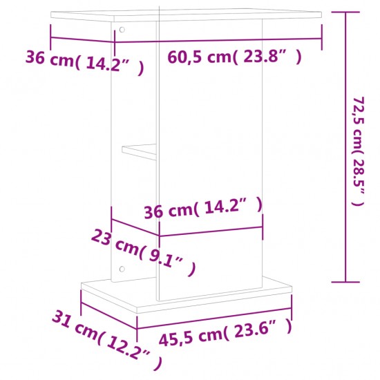 Akvariumo stovas, baltas, 60,5x36x72,5cm, mediena, blizgus