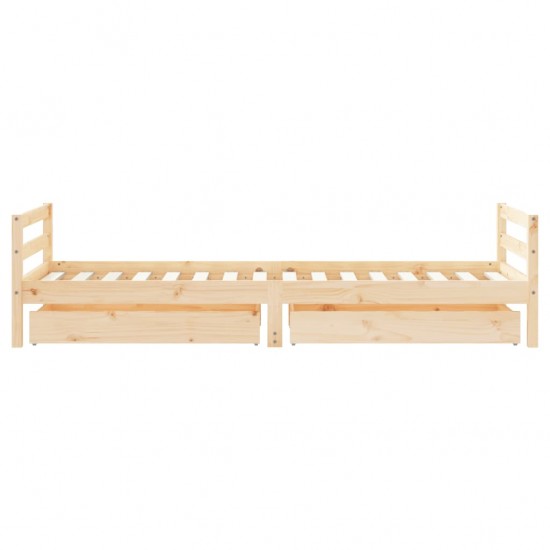 Vaikiškos lovos rėmas su stalčiais, 90x200cm, pušies masyvas
