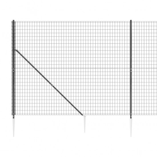 Vielinė tinklinė tvora su smaigais, antracito spalvos, 1,4x25m