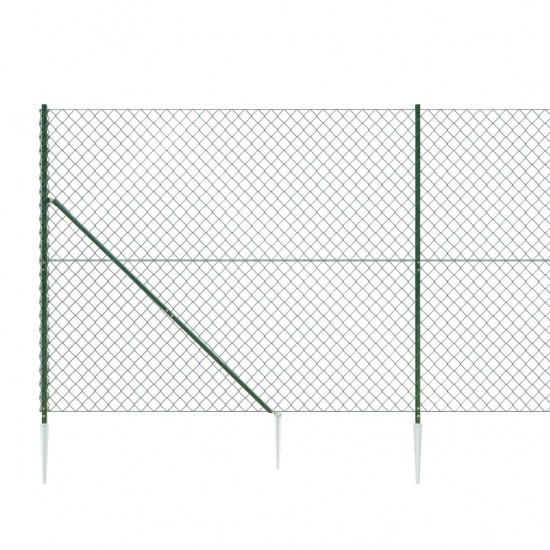 Tinklinė tvora su smaigais, žalios spalvos, 1,6x10m