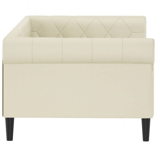 Sofa, kreminės spalvos, 90x200cm, dirbtinė oda