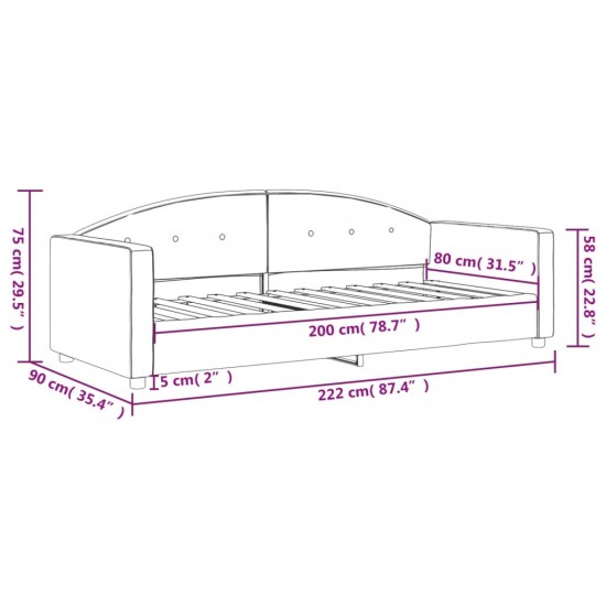 Sofa, juodos spalvos, 80x200cm, aksomas