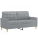 Dvivietė sofa, šviesiai pilkos spalvos, 140cm, audinys