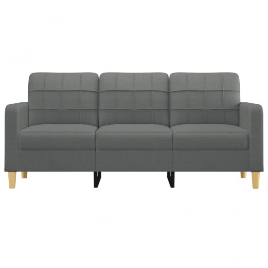 Trivietė sofa, tamsiai pilkos spalvos, 180cm, audinys