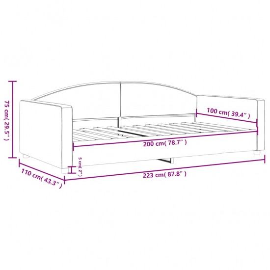 Sofa, taupe spalvos, 100x200cm, audinys