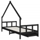Vaikiškos lovos rėmas su stalčiais, juodas, 90x190cm, pušis