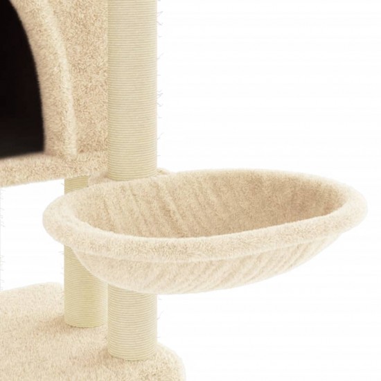 Draskyklė katėms su stovais iš sizalio, kreminės spalvos, 180cm